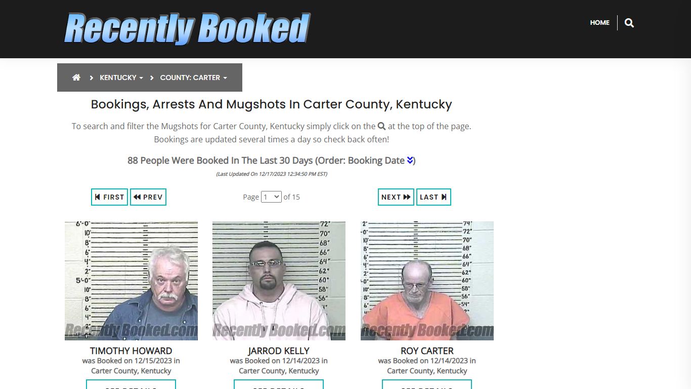 Recent bookings, Arrests, Mugshots in Carter County, Kentucky