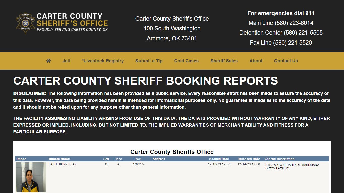 Inmate Search - Carter County Sheriff's Office